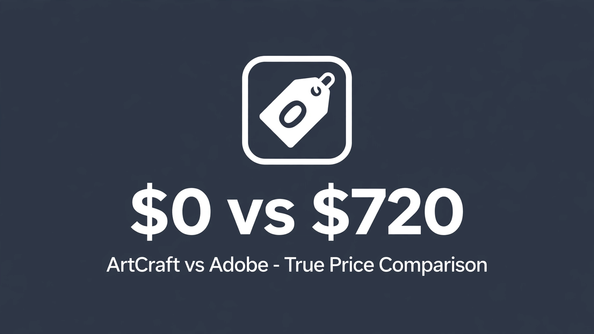 ArtCraft vs Adobe – True Price Comparison ($0 vs $720/Year)